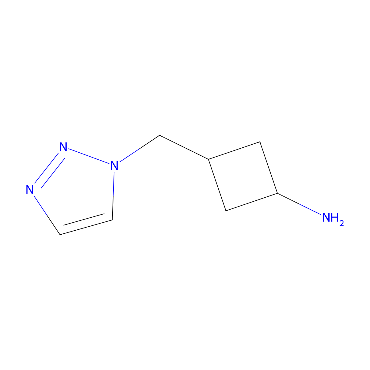 3-[(1H-1,2,3-triazol-1-yl)methyl]cyclobutan-1-amine molecular structure, CAS 2111588-99-7