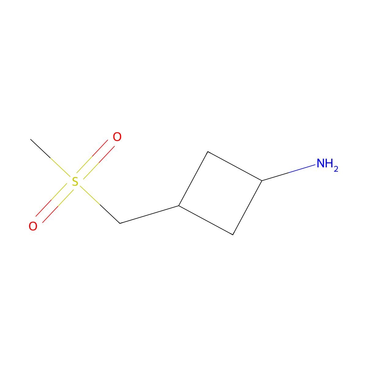 (1r,3r)-3-(Methanesulfonylmethyl)cyclobutan-1-amine molecular structure, CAS 2111594-86-4