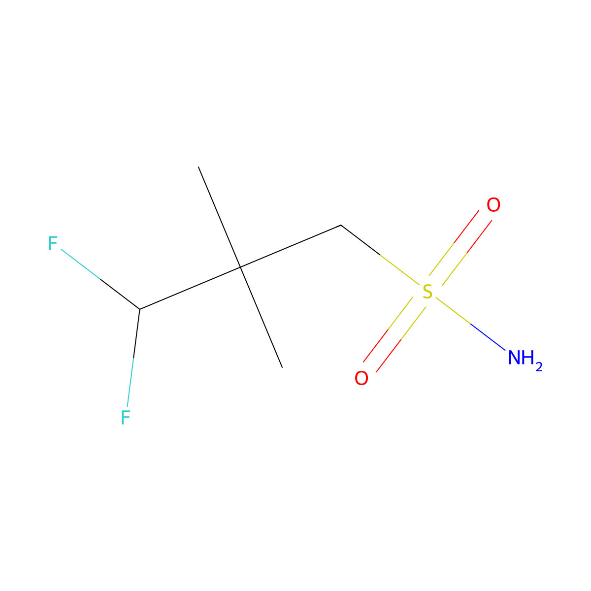 3,3-Difluoro-2,2-dimethylpropane-1-sulfonamide molecular structure, CAS 2111606-12-1