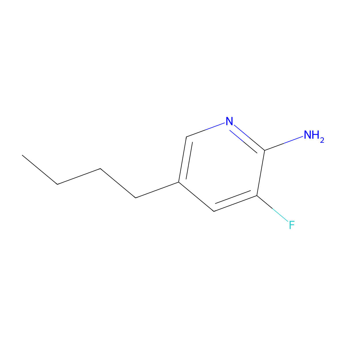 5-Butyl-3-fluoropyridin-2-amine molecular structure, CAS 2111622-58-1