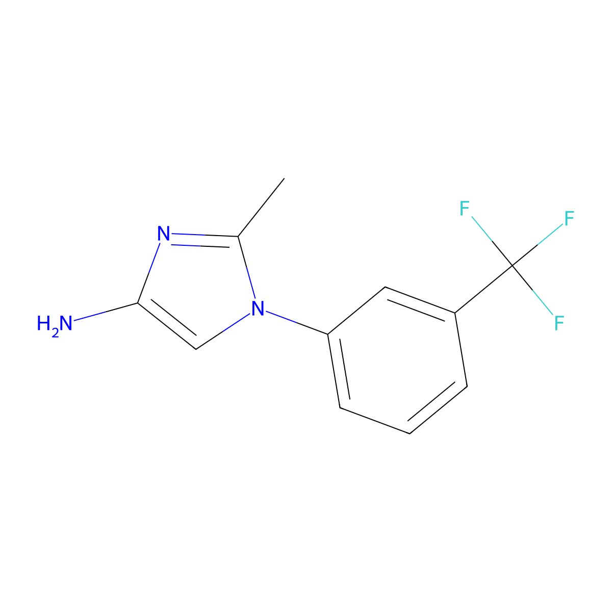 2-methyl-1-(3-(trifluoromethyl)phenyl)-1H-imidazol-4-amine molecular structure, CAS 2111678-05-6