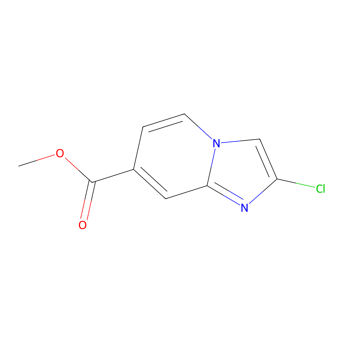 Methyl 2-chloroimidazo[1,2-a]pyridine-7-carboxylate molecular structure, CAS 2111706-02-4