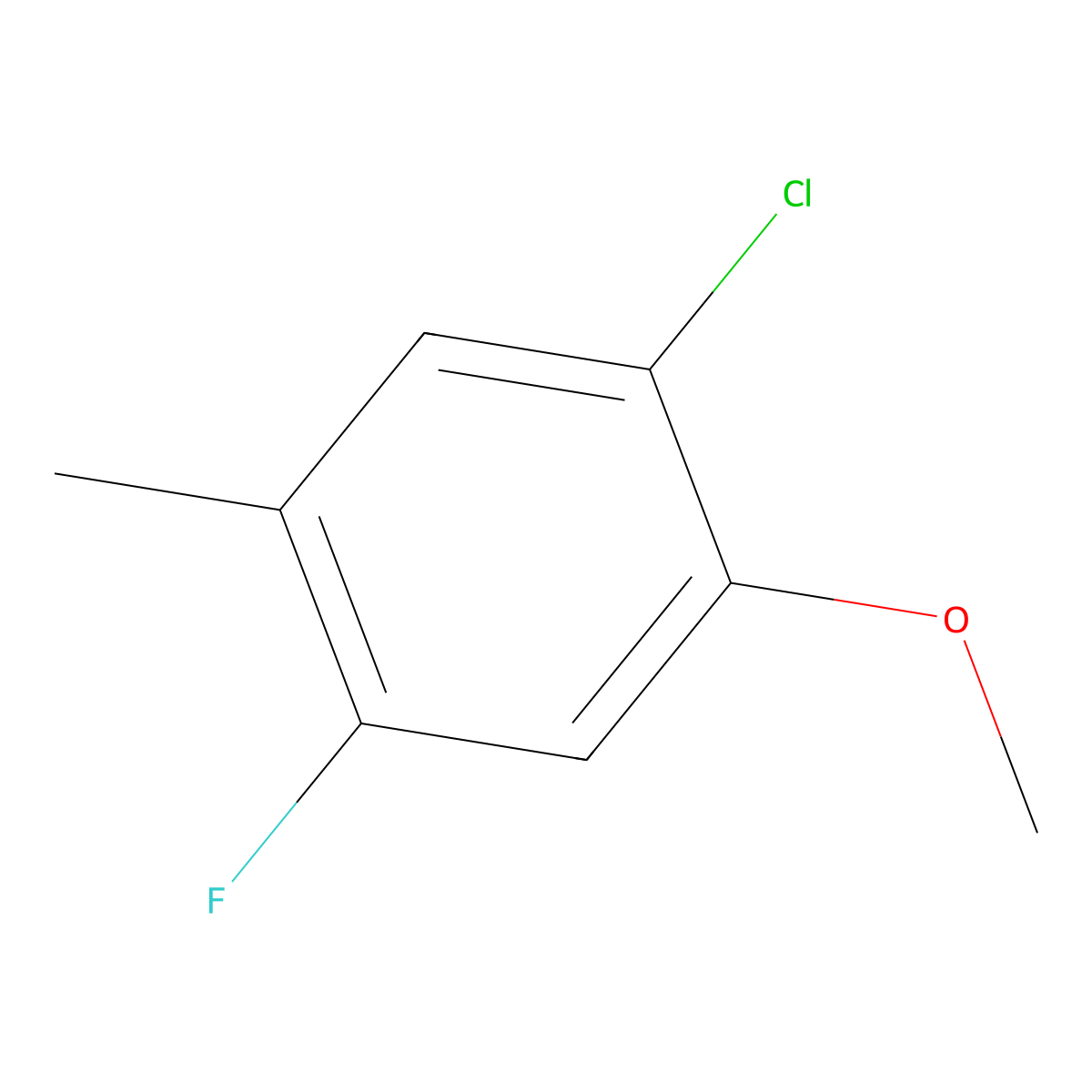 1-Chloro-4-fluoro-2-methoxy-5-methylbenzene molecular structure, CAS 211172-71-3