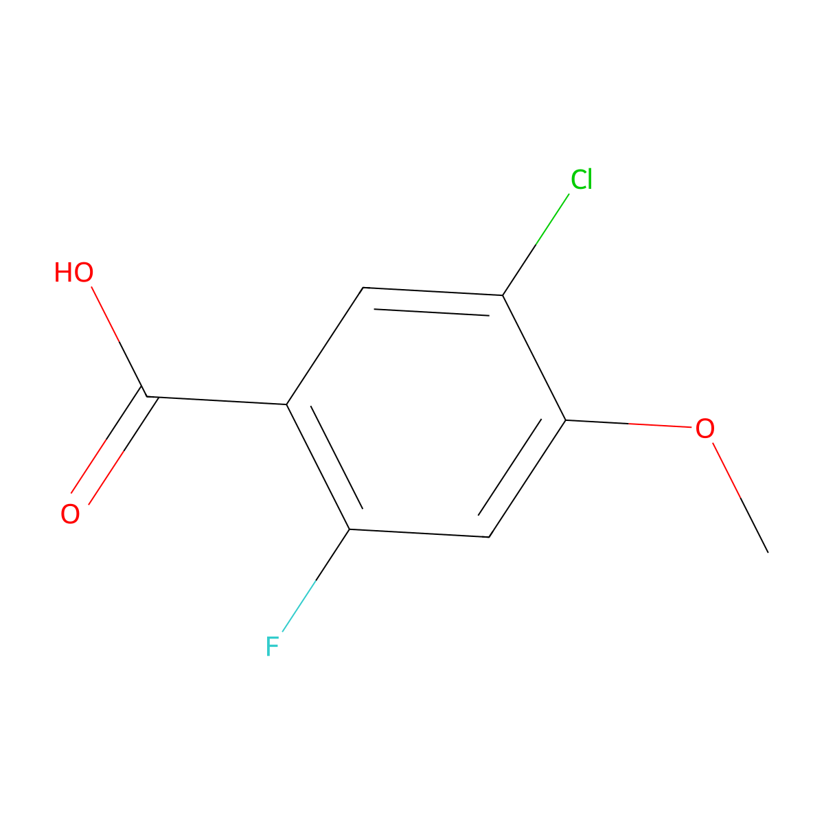 5-Chloro-2-fluoro-4-methoxybenzoic acid molecular structure, CAS 211172-72-4