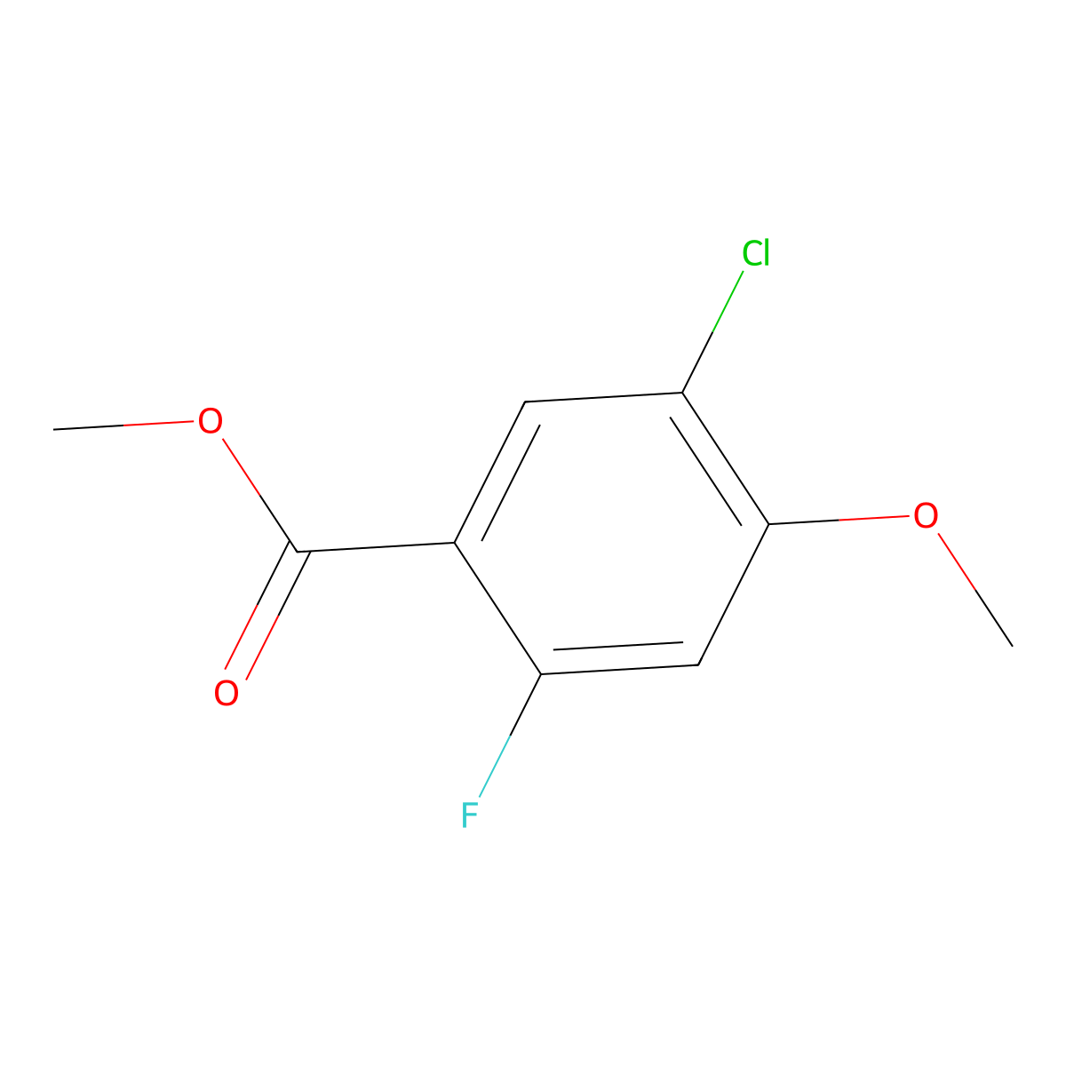 Methyl 5-chloro-2-fluoro-4-methoxybenzoate molecular structure, CAS 211172-73-5