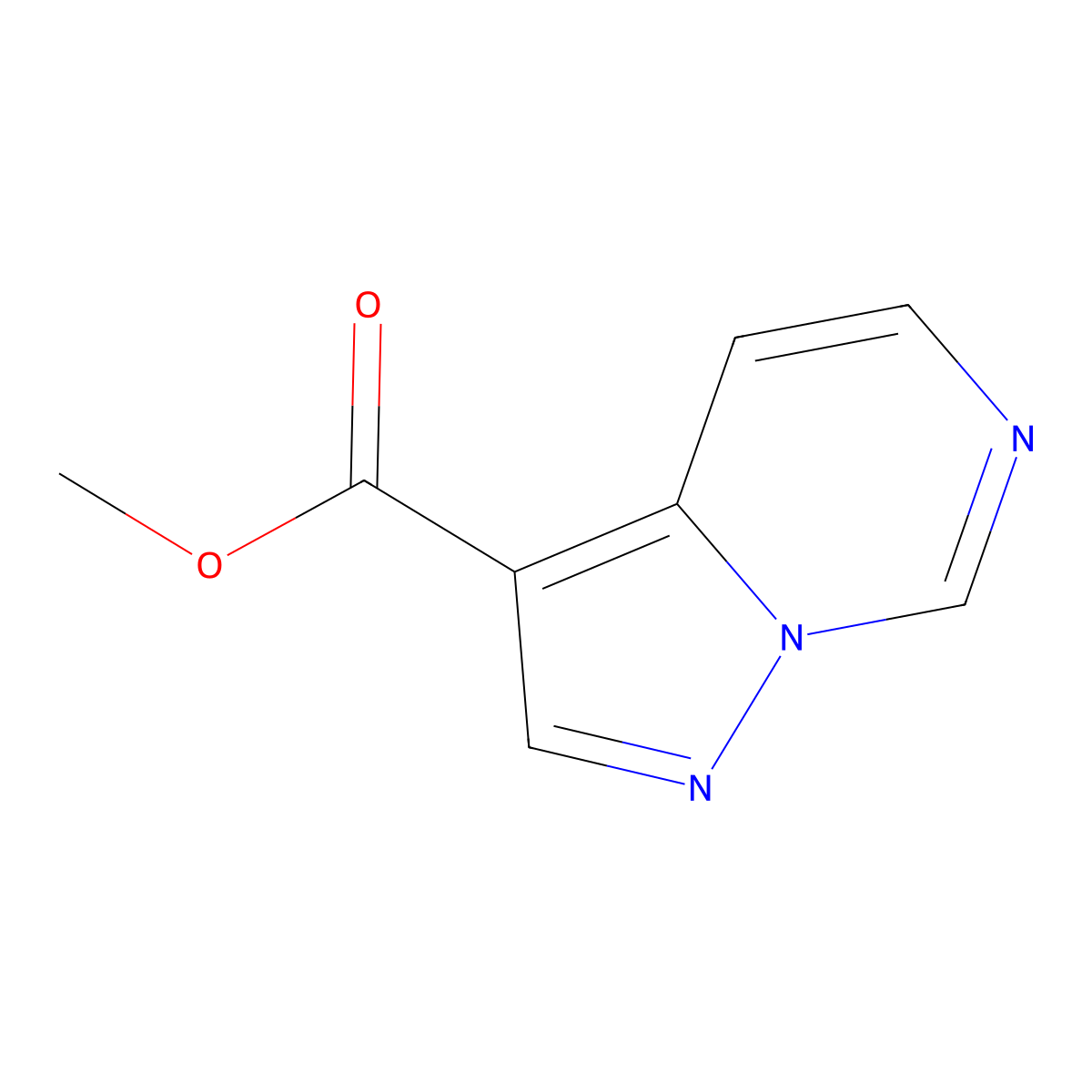 Methyl pyrazolo[1,5-c]pyrimidine-3-carboxylate molecular structure, CAS 2111733-15-2