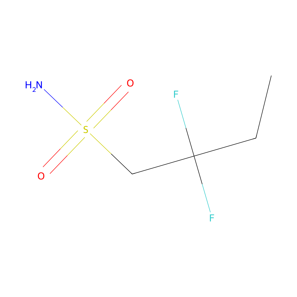 2,2-Difluorobutane-1-sulfonamide molecular structure, CAS 2111751-74-5