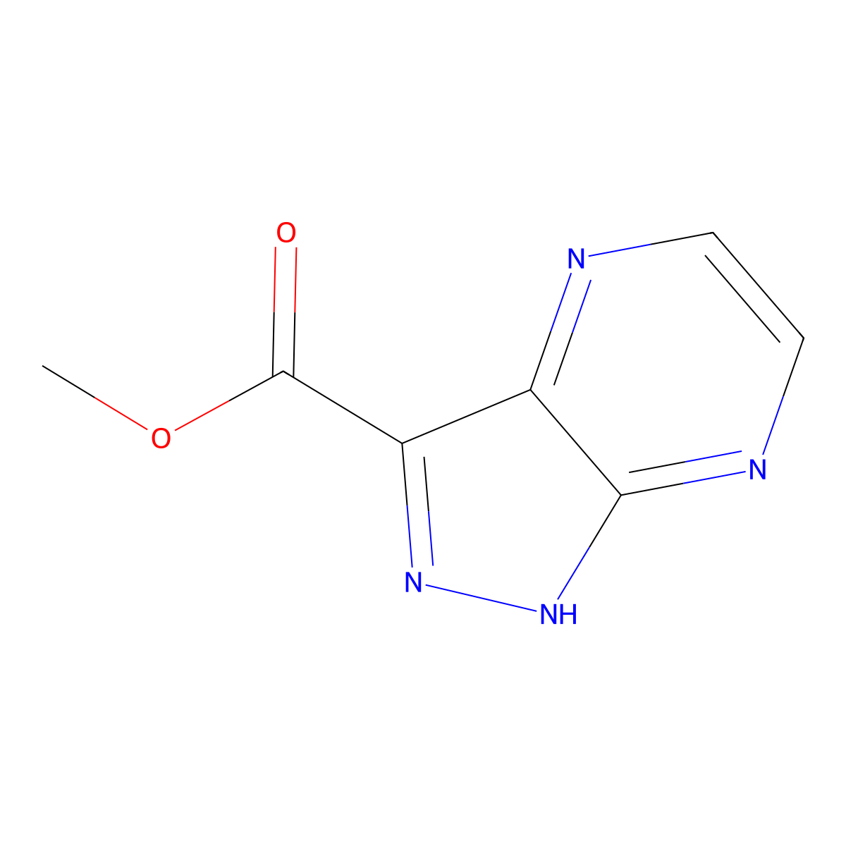 methyl 1H-pyrazolo[3,4-b]pyrazine-3-carboxylate molecular structure, CAS 2111787-91-6