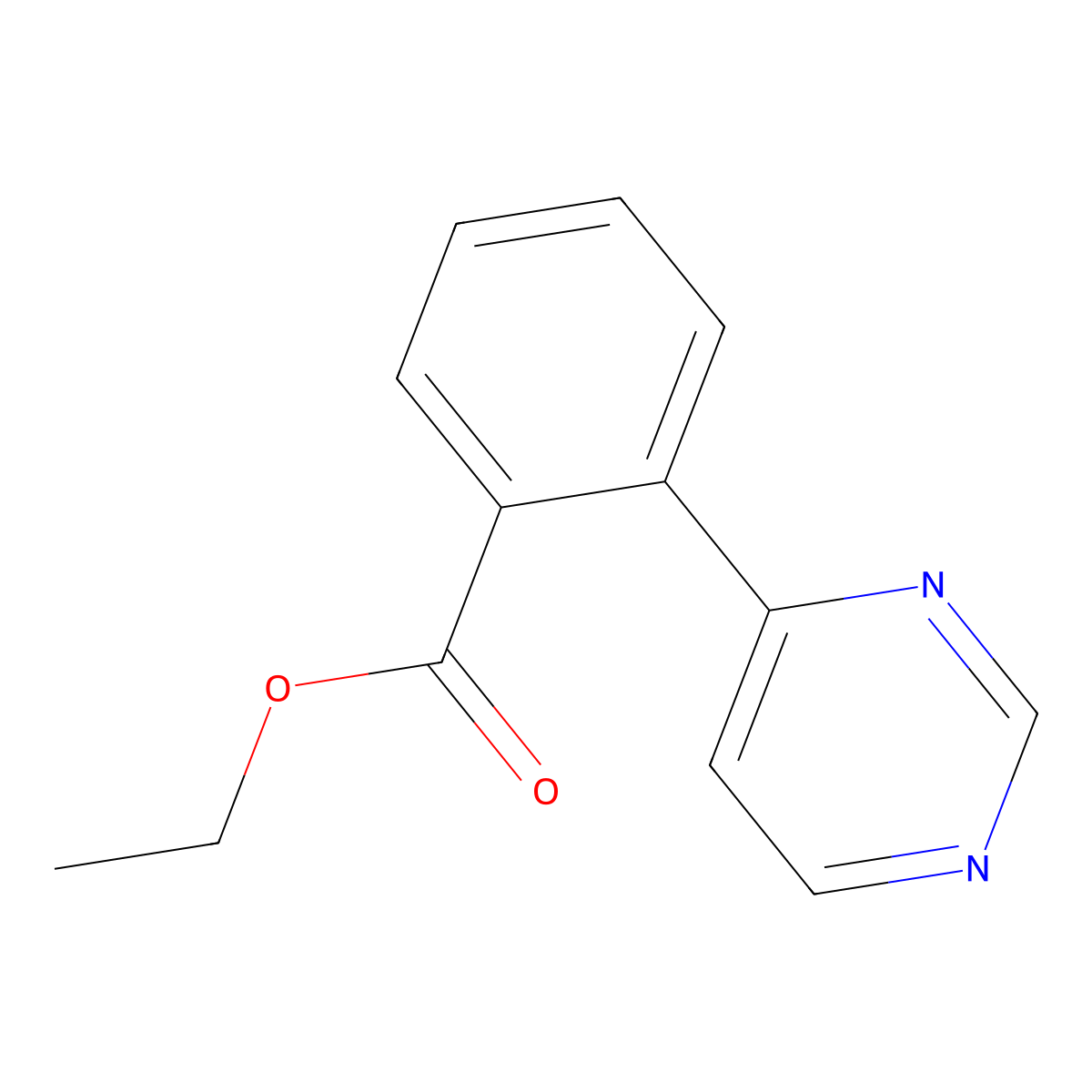 Ethyl 2-(pyrimidin-4-yl)benzoate molecular structure, CAS 2111788-06-6