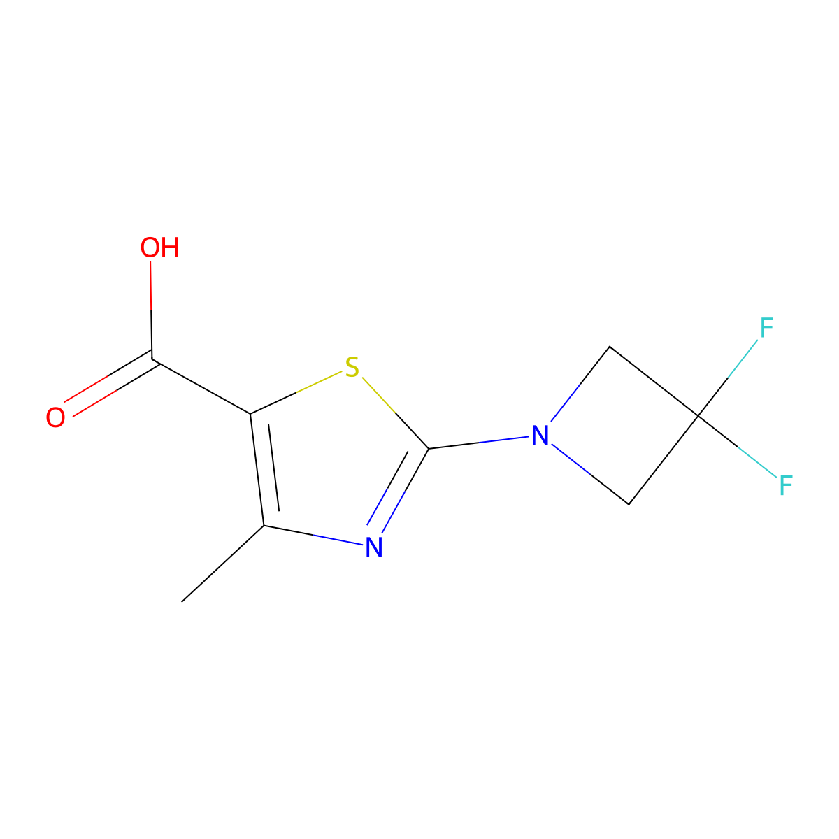 2-(3,3-Difluoroazetidin-1-YL)-4-methylthiazole-5-carboxylic acid molecular structure, CAS 2111794-42-2