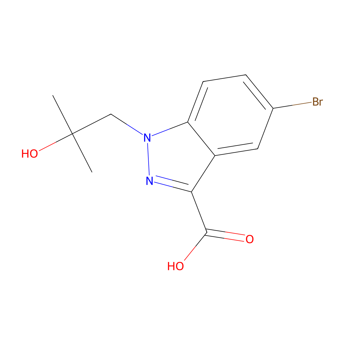5-Bromo-1-(2-hydroxy-2-methylpropyl)-1H-indazole-3-carboxylic acid molecular structure, CAS 2111794-44-4