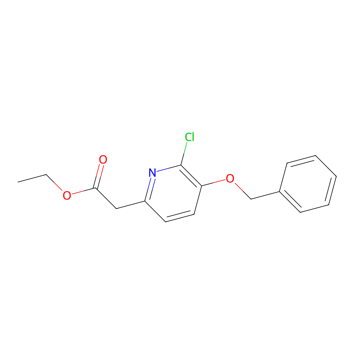 Ethyl 2-(5-(benzyloxy)-6-chloropyridin-2-YL)acetate molecular structure, CAS 2111795-38-9