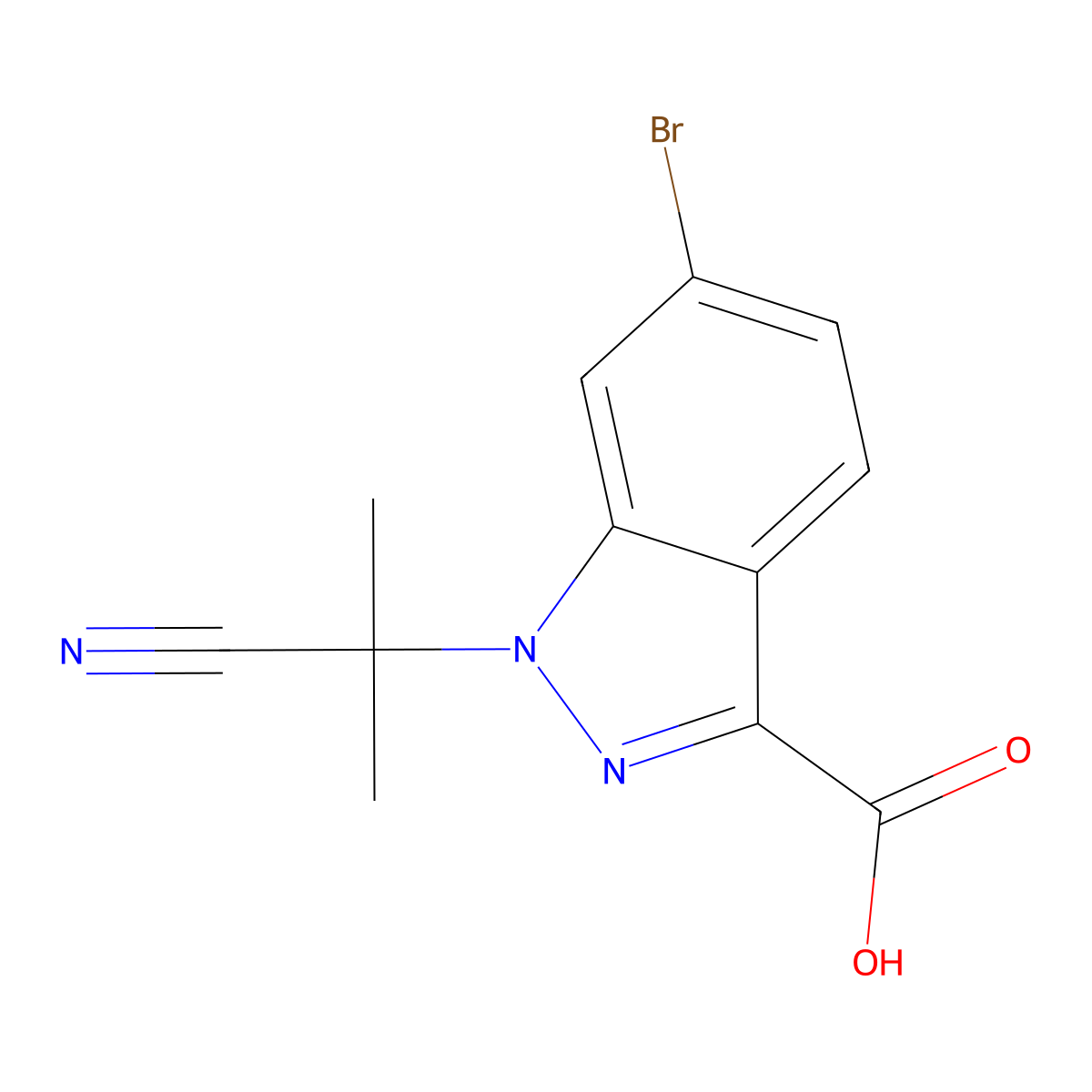 6-Bromo-1-(2-cyanopropan-2-YL)-1H-indazole-3-carboxylic acid molecular structure, CAS 2111795-53-8