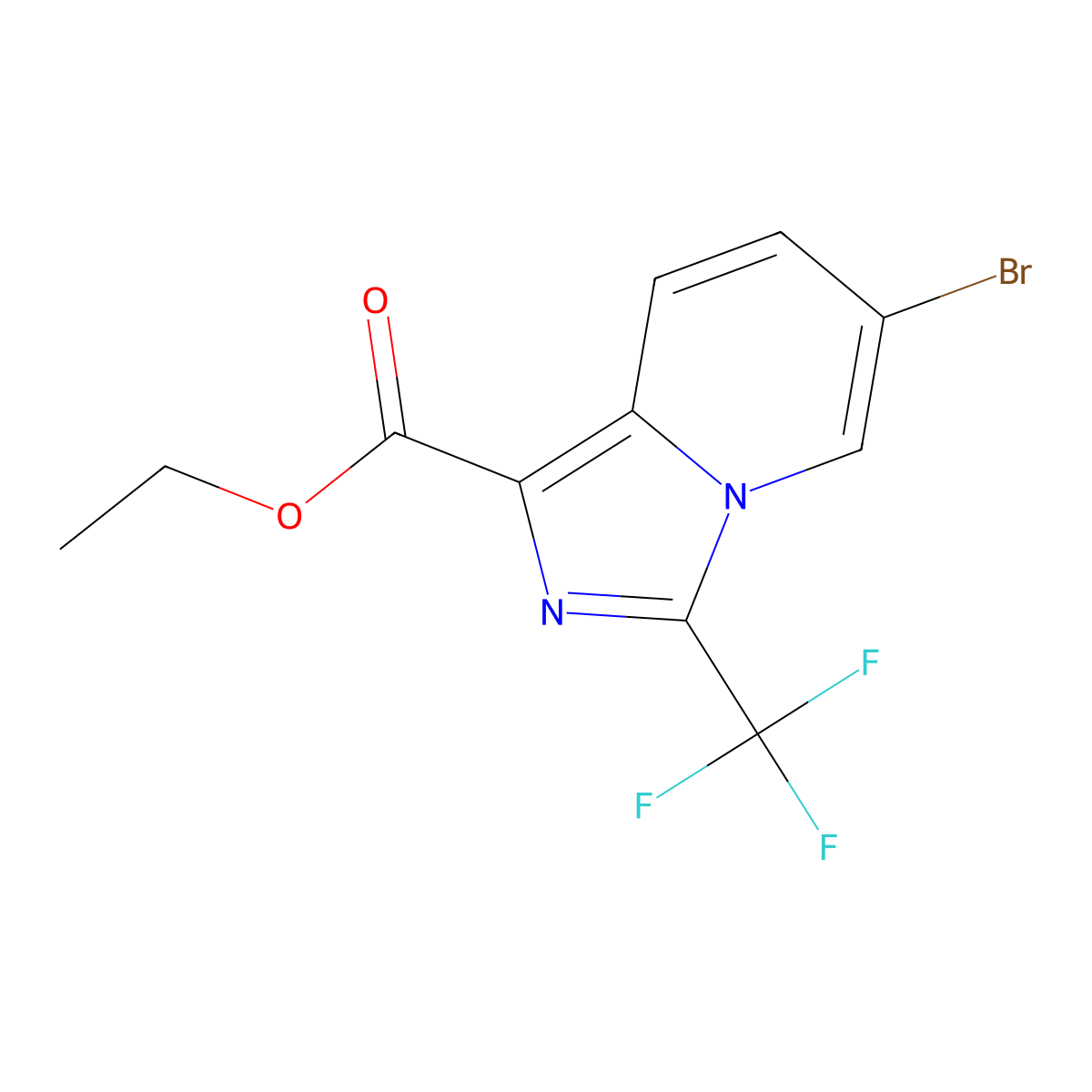 Ethyl 6-bromo-3-(trifluoromethyl)imidazo[1,5-A]pyridine-1-carboxylate molecular structure, CAS 2111795-61-8