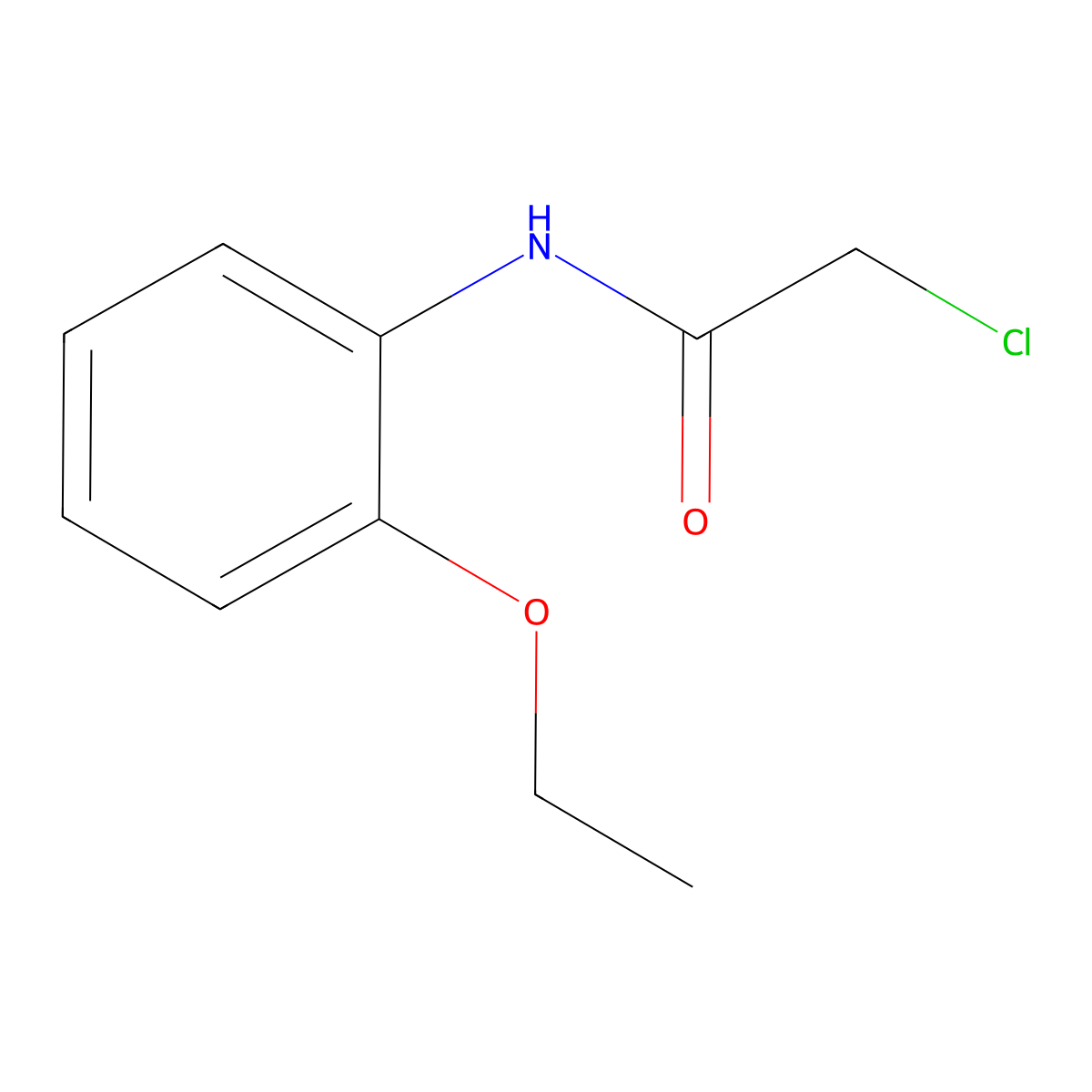 2-chloro-N-(2-ethoxyphenyl)acetamide molecular structure, CAS 21118-77-4