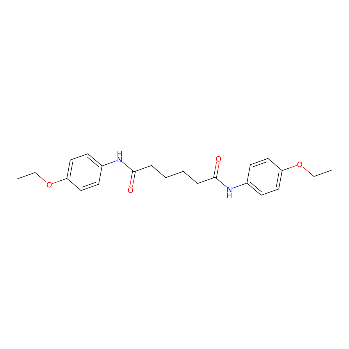 N(1),N(6)-Bis(4-ethoxyphenyl)hexanediamide molecular structure, CAS 21118-83-2