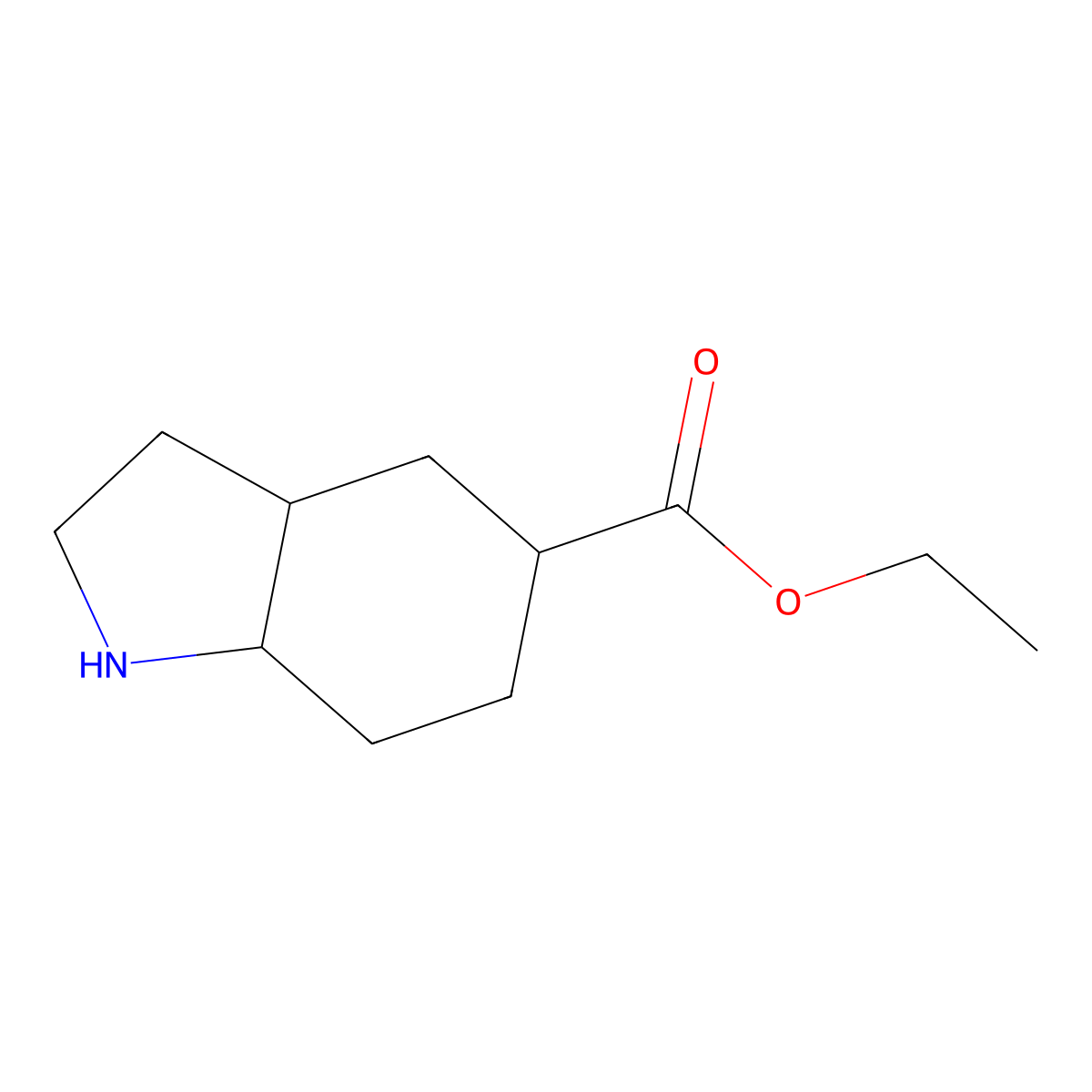 ethyl octahydro-1H-indole-5-carboxylate molecular structure, CAS 2111805-84-4
