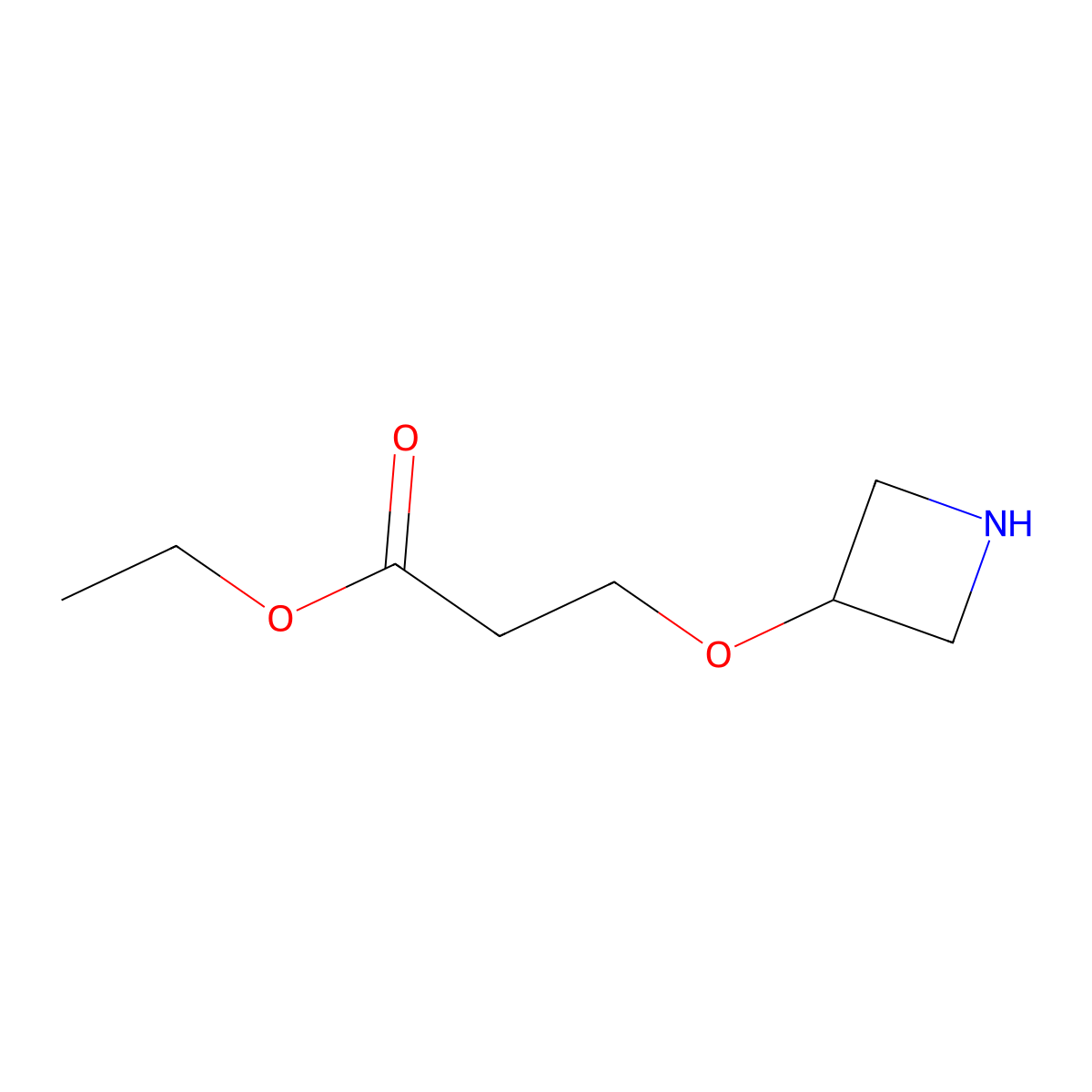 Ethyl 3-(azetidin-3-yloxy)propanoate molecular structure, CAS 2111808-85-4