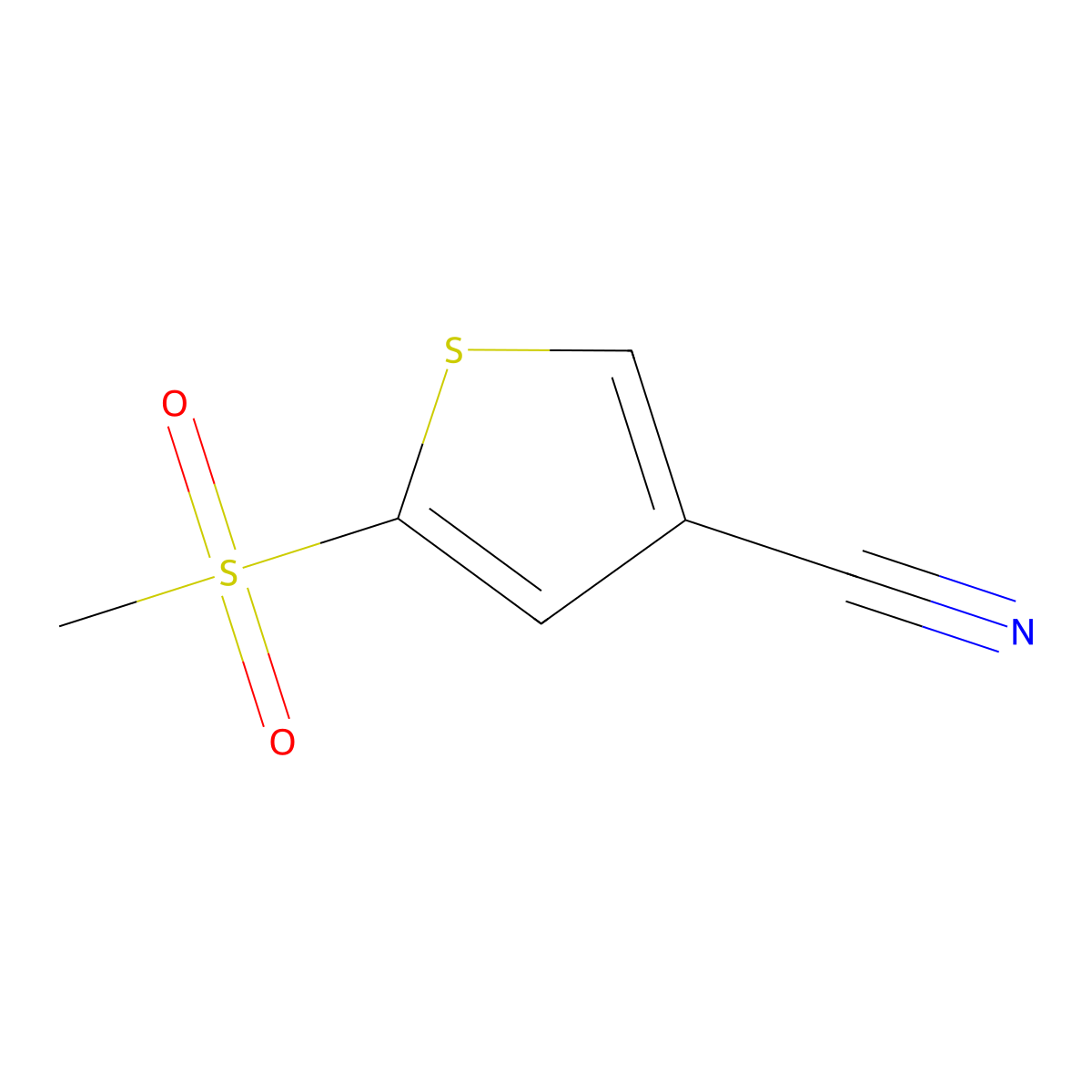 5-Methanesulfonylthiophene-3-carbonitrile molecular structure, CAS 2111812-44-1