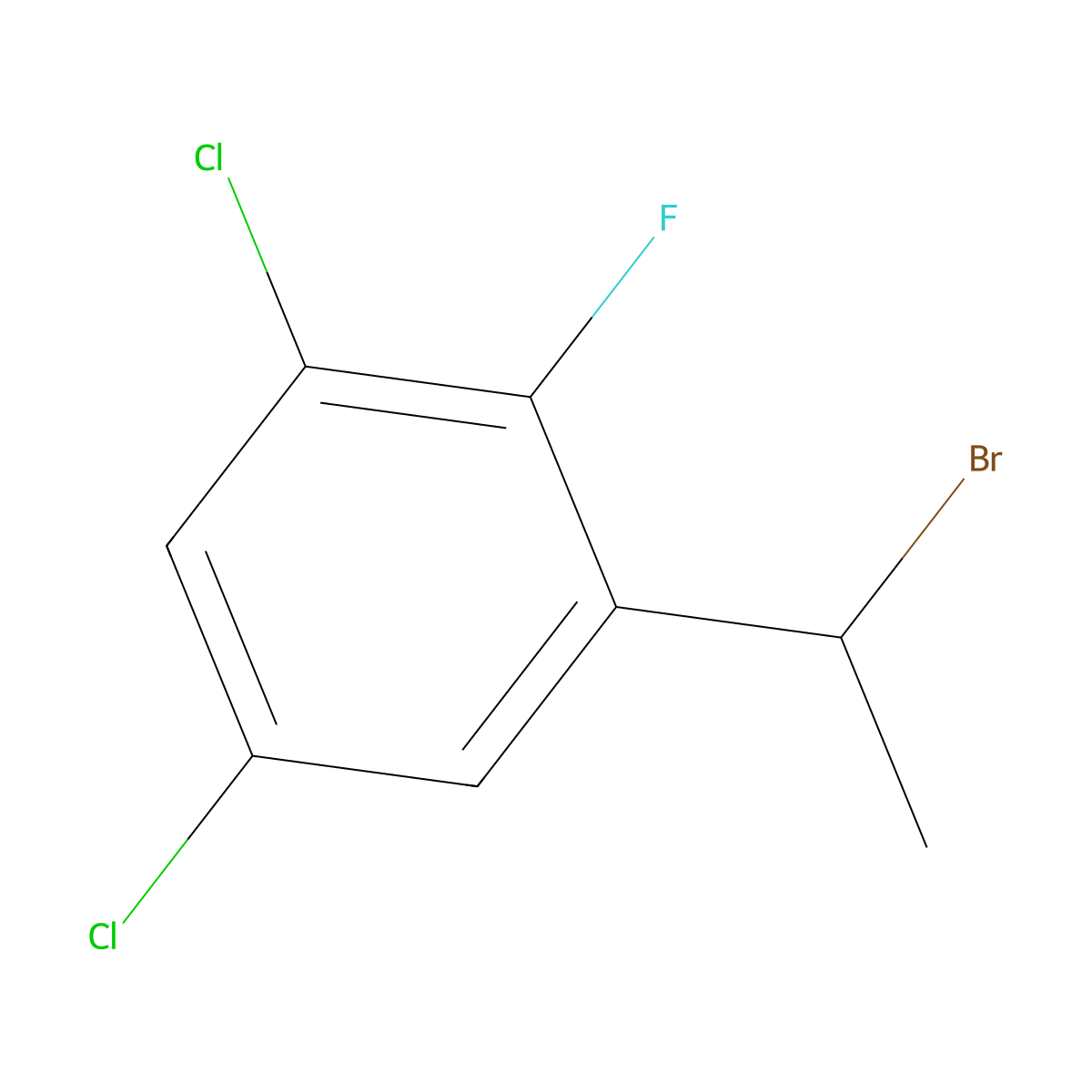 1-(1-Bromoethyl)-3,5-dichloro-2-fluorobenzene molecular structure, CAS 2111816-18-1