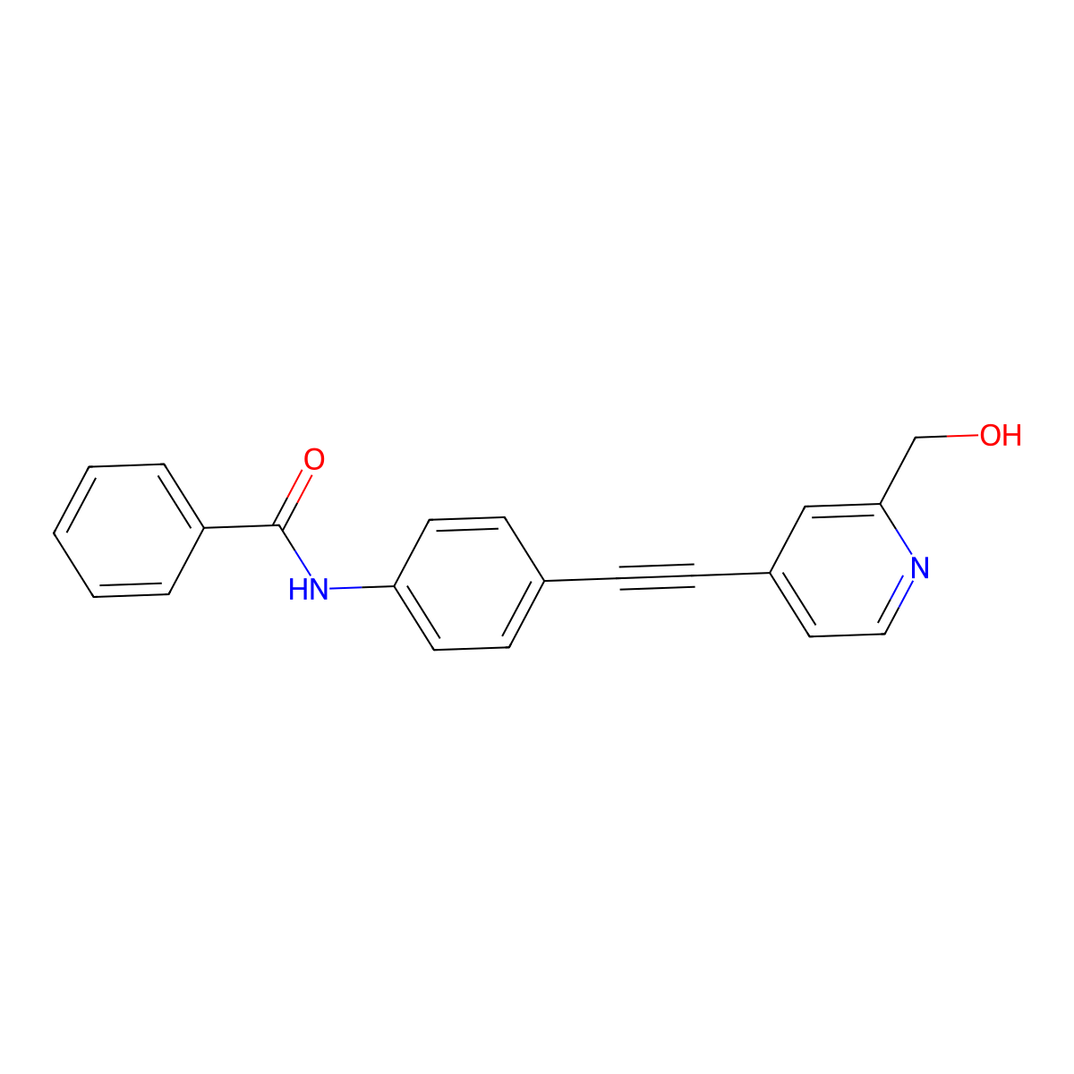 N-(4-((2-(hydroxymethyl)pyridin-4-yl)ethynyl)phenyl)benzamide molecular structure, CAS 2111830-05-6