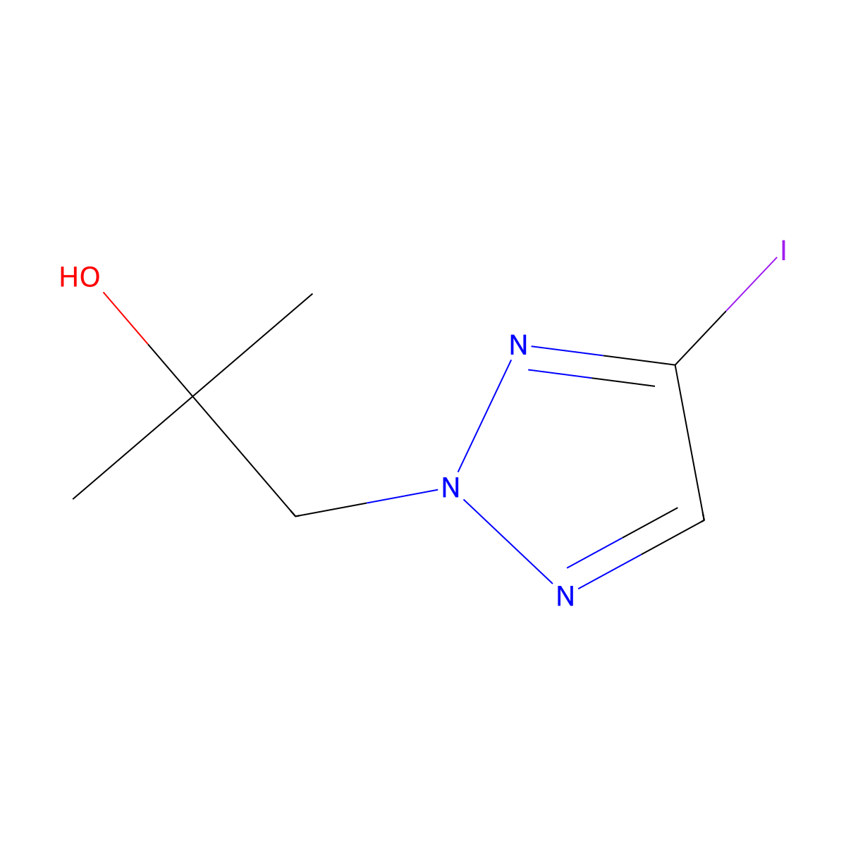 1-(4-Iodo-2H-1,2,3-triazol-2-YL)-2-methylpropan-2-OL molecular structure, CAS 2111849-08-0