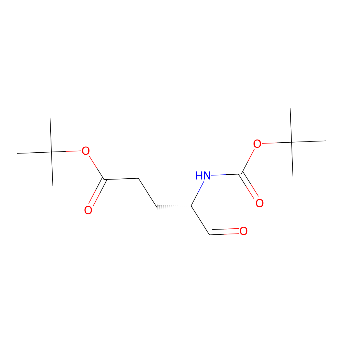 tert-butyl (4S)-4-(((tert-butoxy)carbonyl)amino)-5-oxopentanoate molecular structure, CAS 211185-89-6