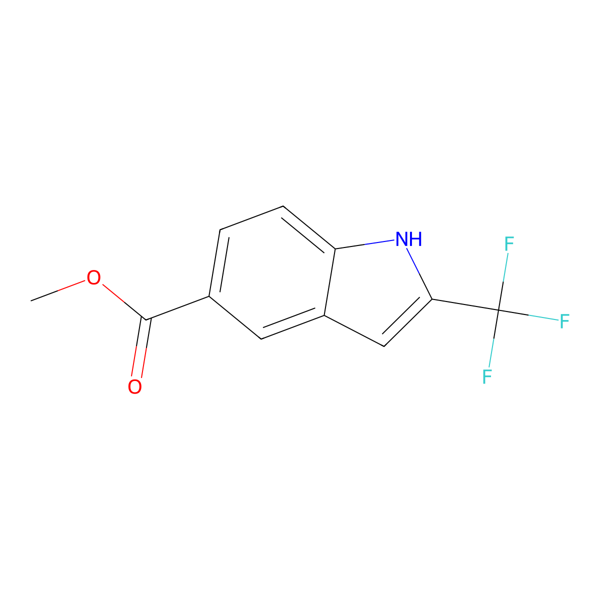 Methyl 2-(trifluoromethyl)-1H-indole-5-carboxylate molecular structure, CAS 2111853-72-4