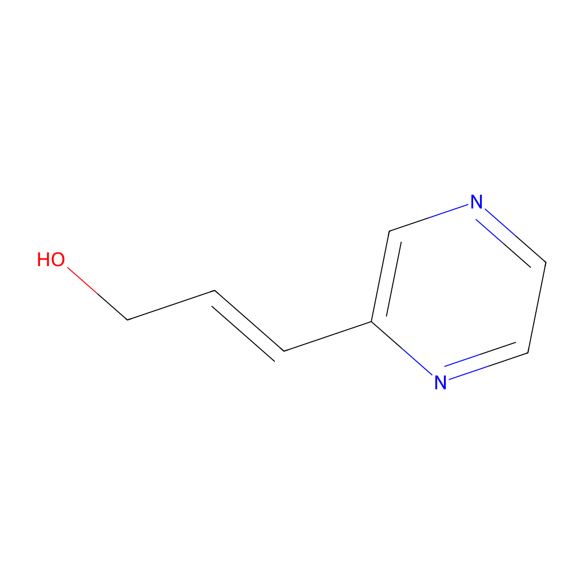3-(Pyrazin-2-yl)prop-2-en-1-ol molecular structure, CAS 2111877-10-0