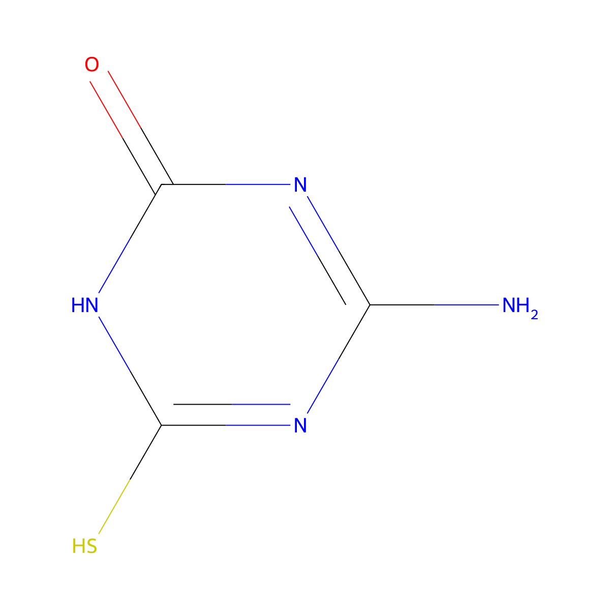 4-amino-6-mercapto-1,3,5-triazin-2(5H)-one molecular structure, CAS 21119-81-3