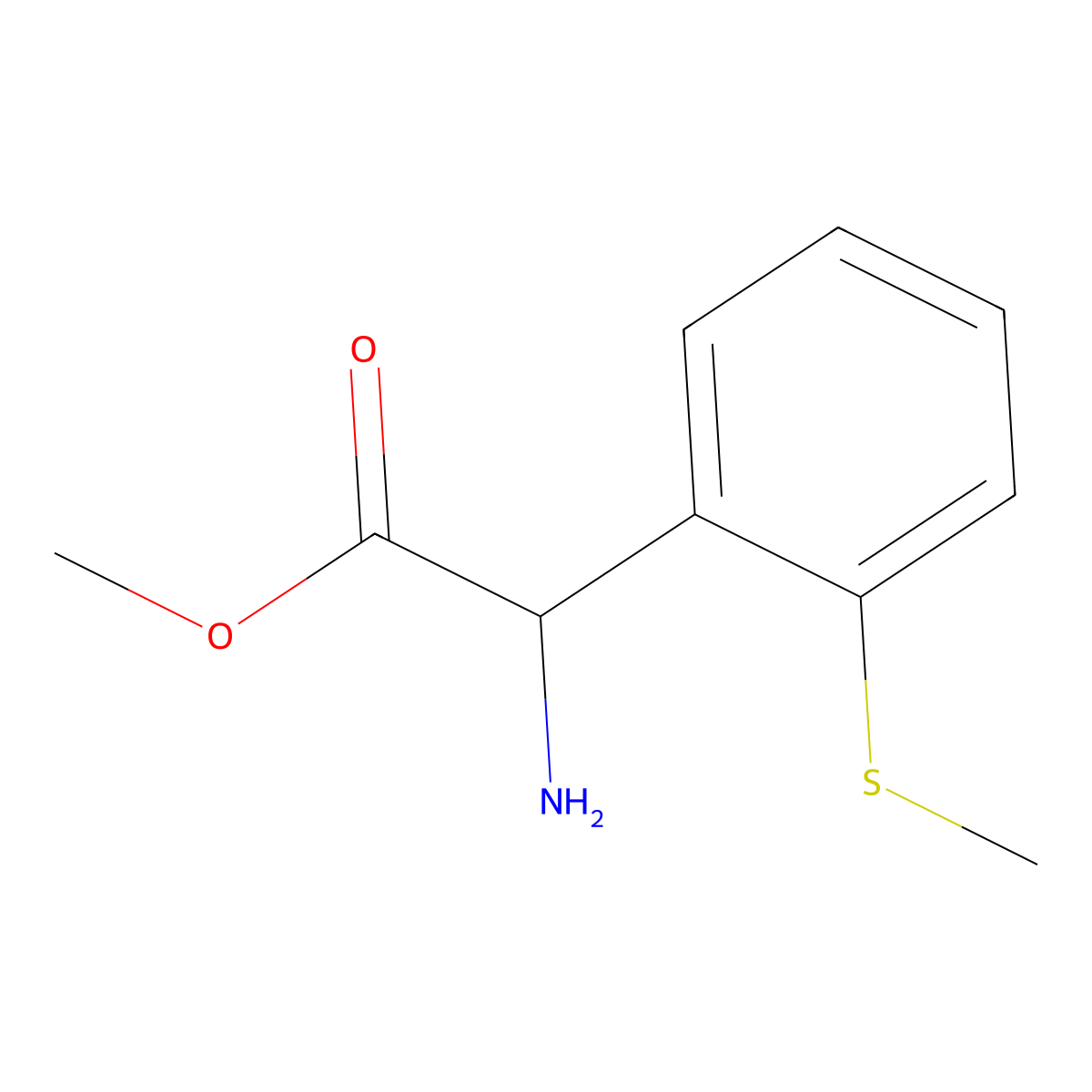 Methyl2-amino-2-[2-(methylsulfanyl)phenyl]acetate molecular structure, CAS 2111928-00-6