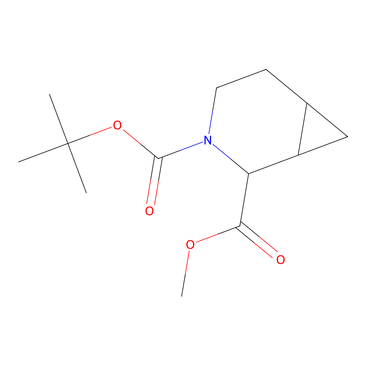 3-Tert-butyl 2-methyl 3-azabicyclo[4.1.0]heptane-2,3-dicarboxylate molecular structure, CAS 2111939-05-8
