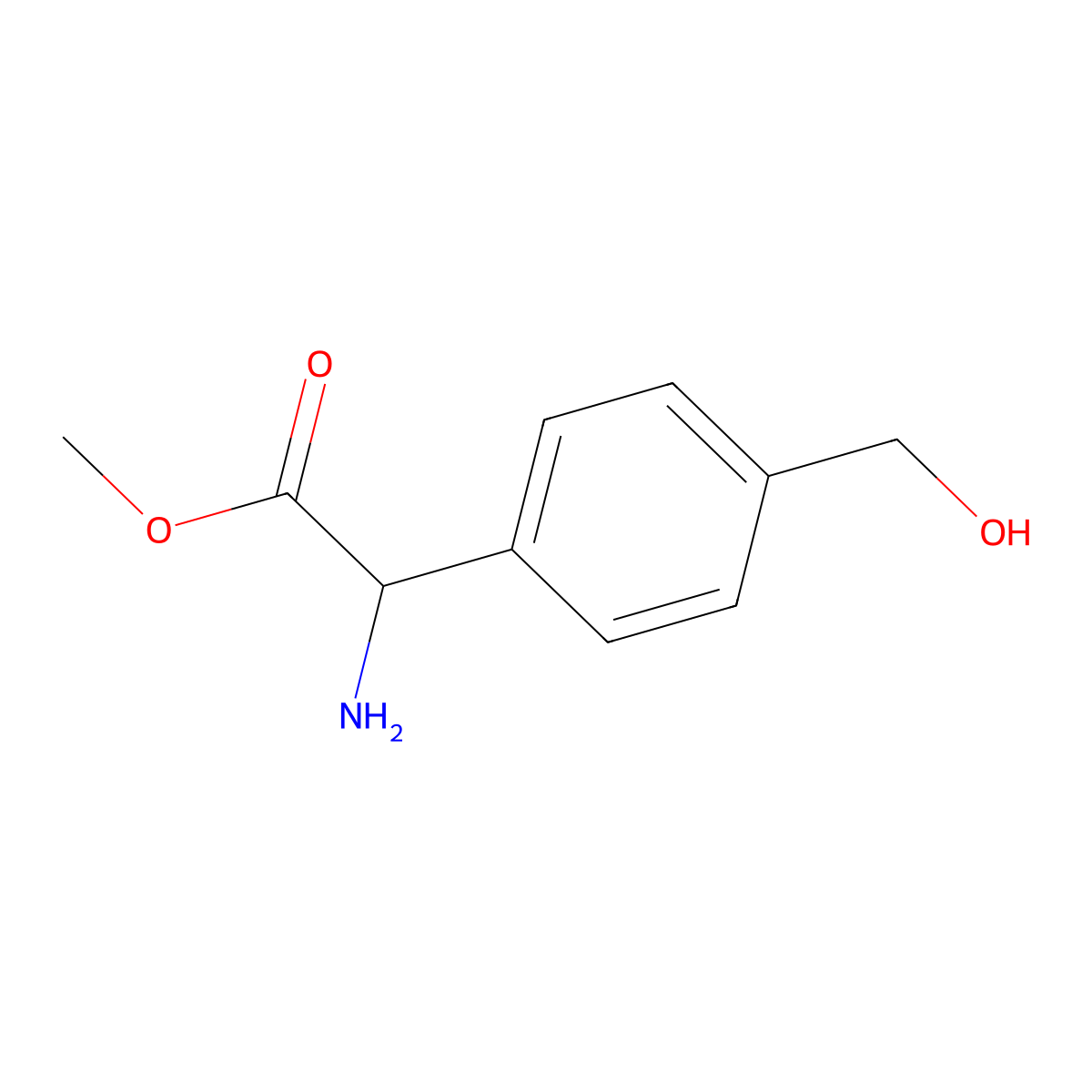 Methyl 2-amino-2-[4-(hydroxymethyl)phenyl]acetate molecular structure, CAS 2111983-99-2