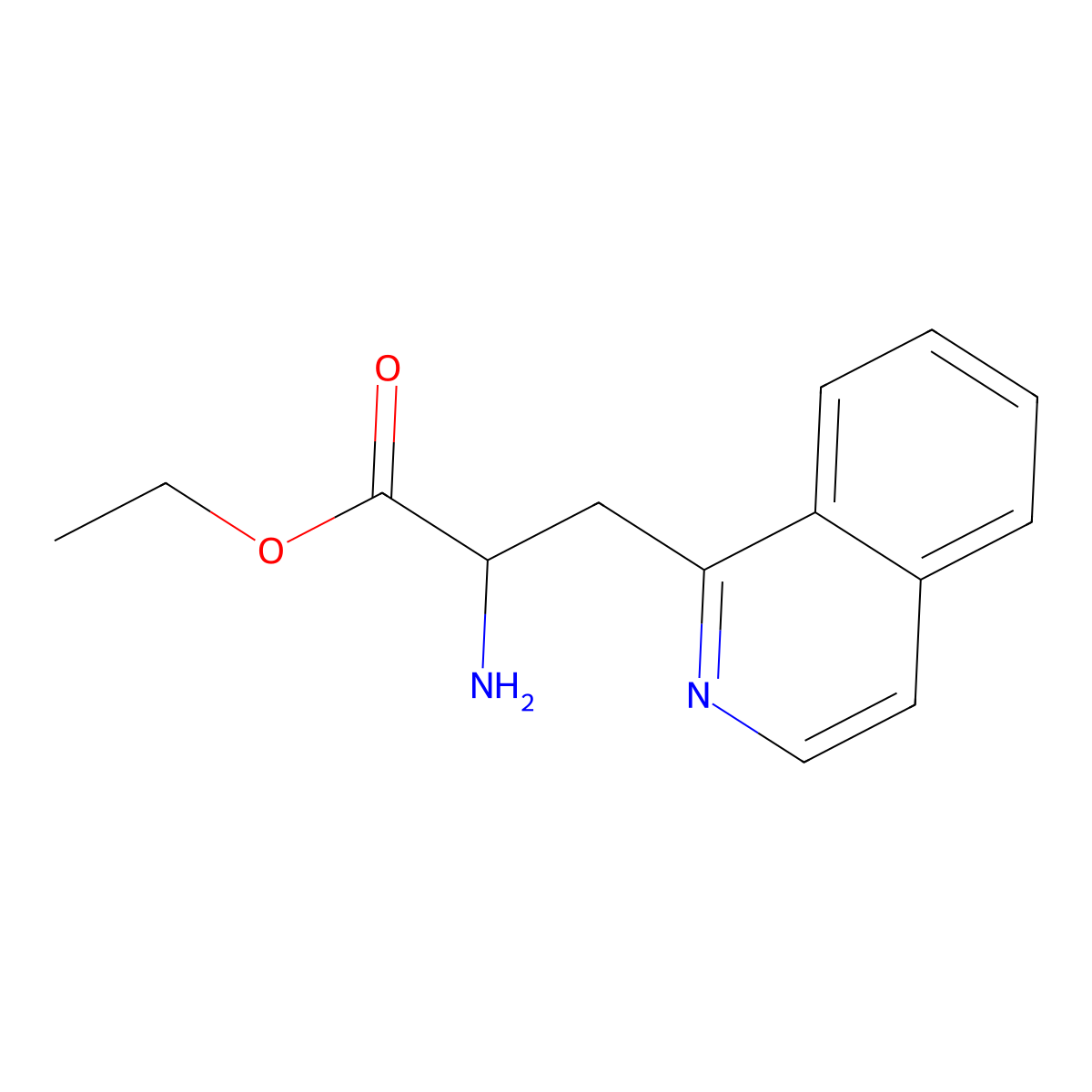 Ethyl 2-amino-3-(isoquinolin-1-yl)propanoate molecular structure, CAS 2111995-02-7
