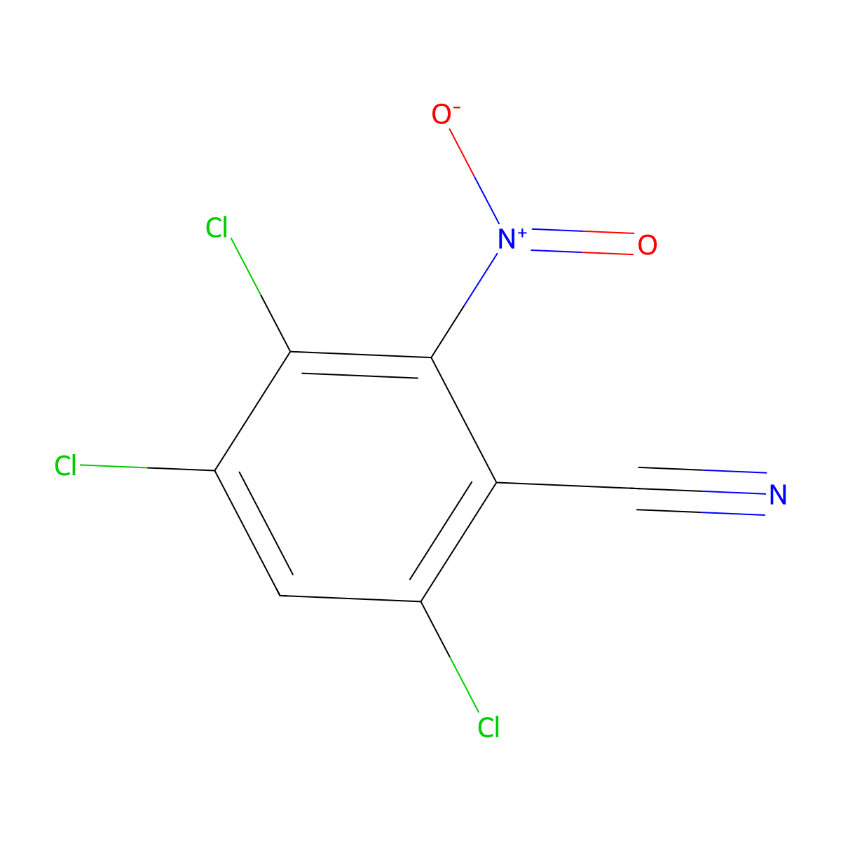 3,4,6-Trichloro-2-nitrobenzonitrile molecular structure, CAS 2112-14-3