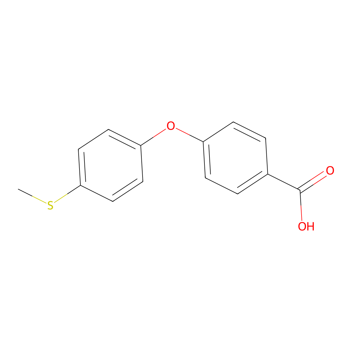 4-[4-(Methylthio)phenoxy]benzoic acid molecular structure, CAS 21120-66-1