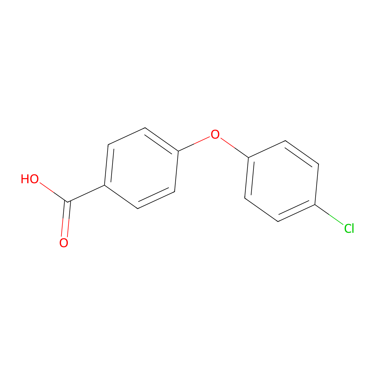 4-(4-Chlorophenoxy)benzoic acid molecular structure, CAS 21120-67-2