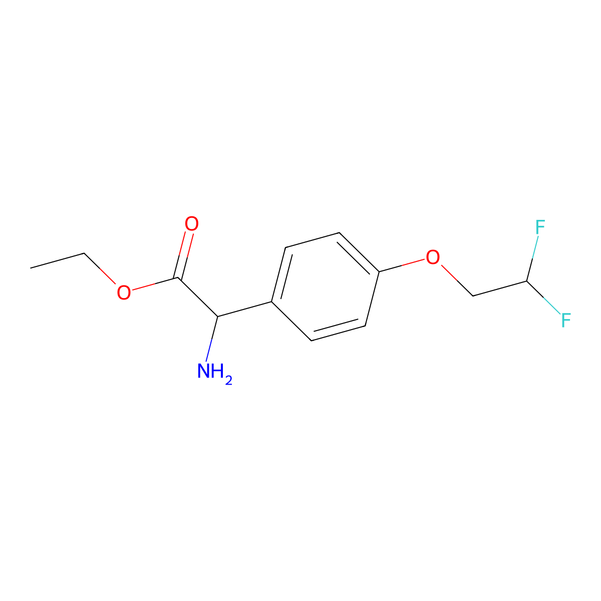 Ethyl 2-amino-2-[4-(2,2-difluoroethoxy)phenyl]acetate molecular structure, CAS 2112033-55-1