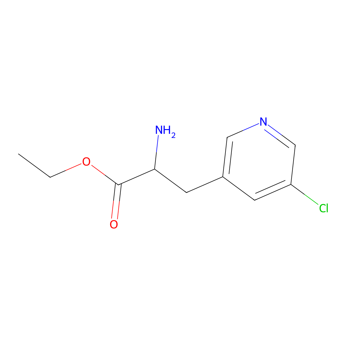 Ethyl 2-amino-3-(5-chloropyridin-3-yl)propanoate molecular structure, CAS 2112040-68-1