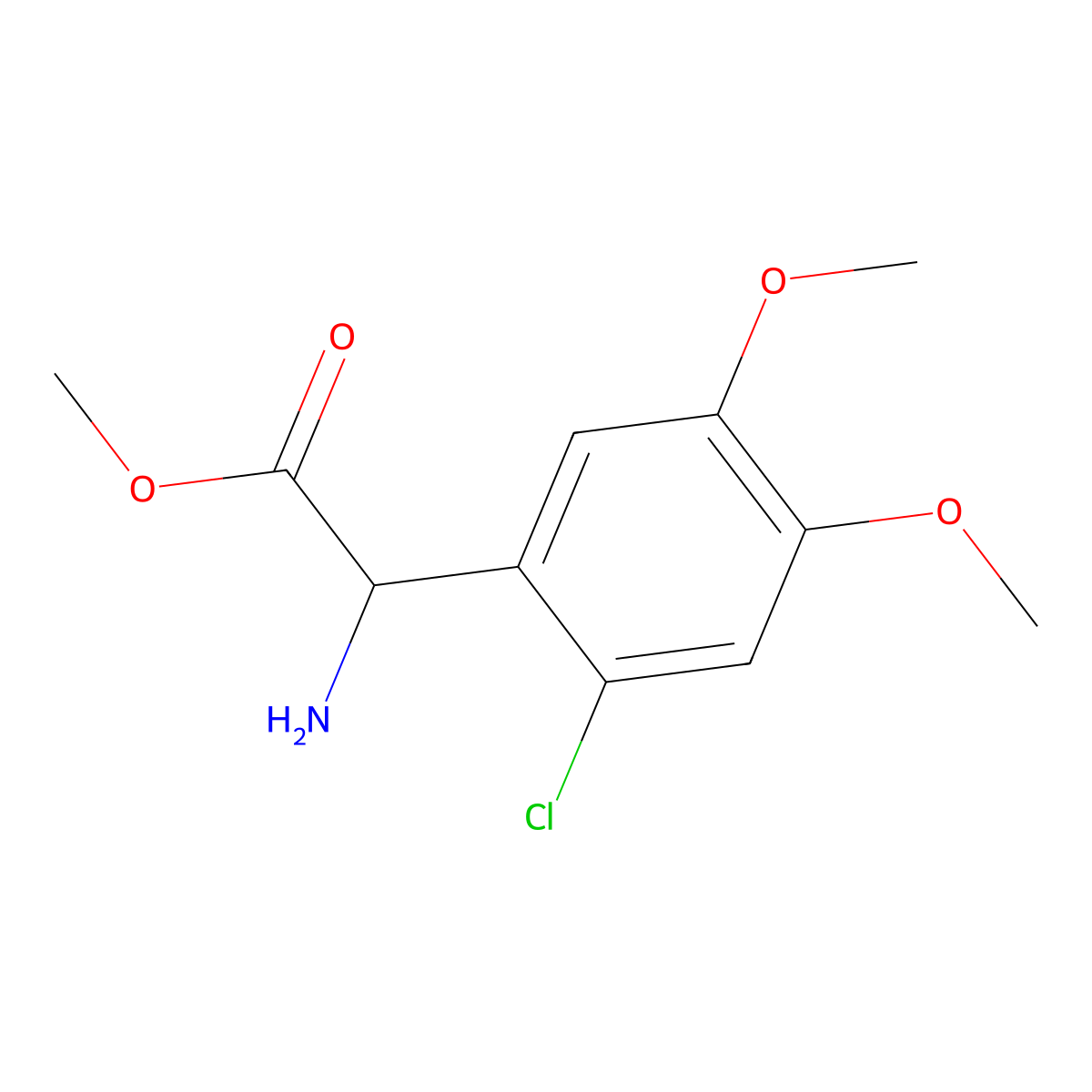 Methyl 2-Amino-2-(2-chloro-4,5-dimethoxyphenyl)acetate molecular structure, CAS 2112057-70-0