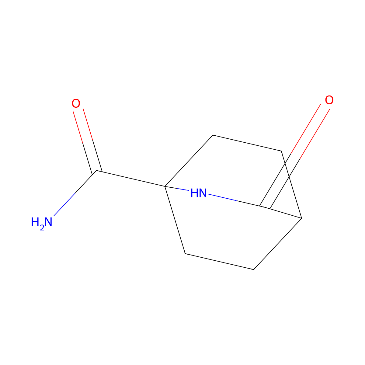 3-Oxo-2-azabicyclo[2.2.2]octane-1-carboxamide molecular structure, CAS 21121-49-3