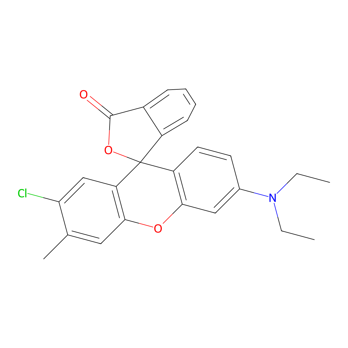 Spiro[isobenzofuran-1(3H),9'-[9H]xanthen]-3-one, 2'-chloro-6'-(diethylamino)-3'-methyl- molecular structure, CAS 21121-62-0