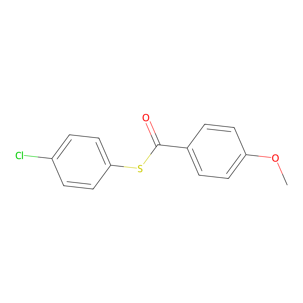 S-(4-chlorophenyl) 4-methoxybenzenecarbothioate molecular structure, CAS 21122-93-0