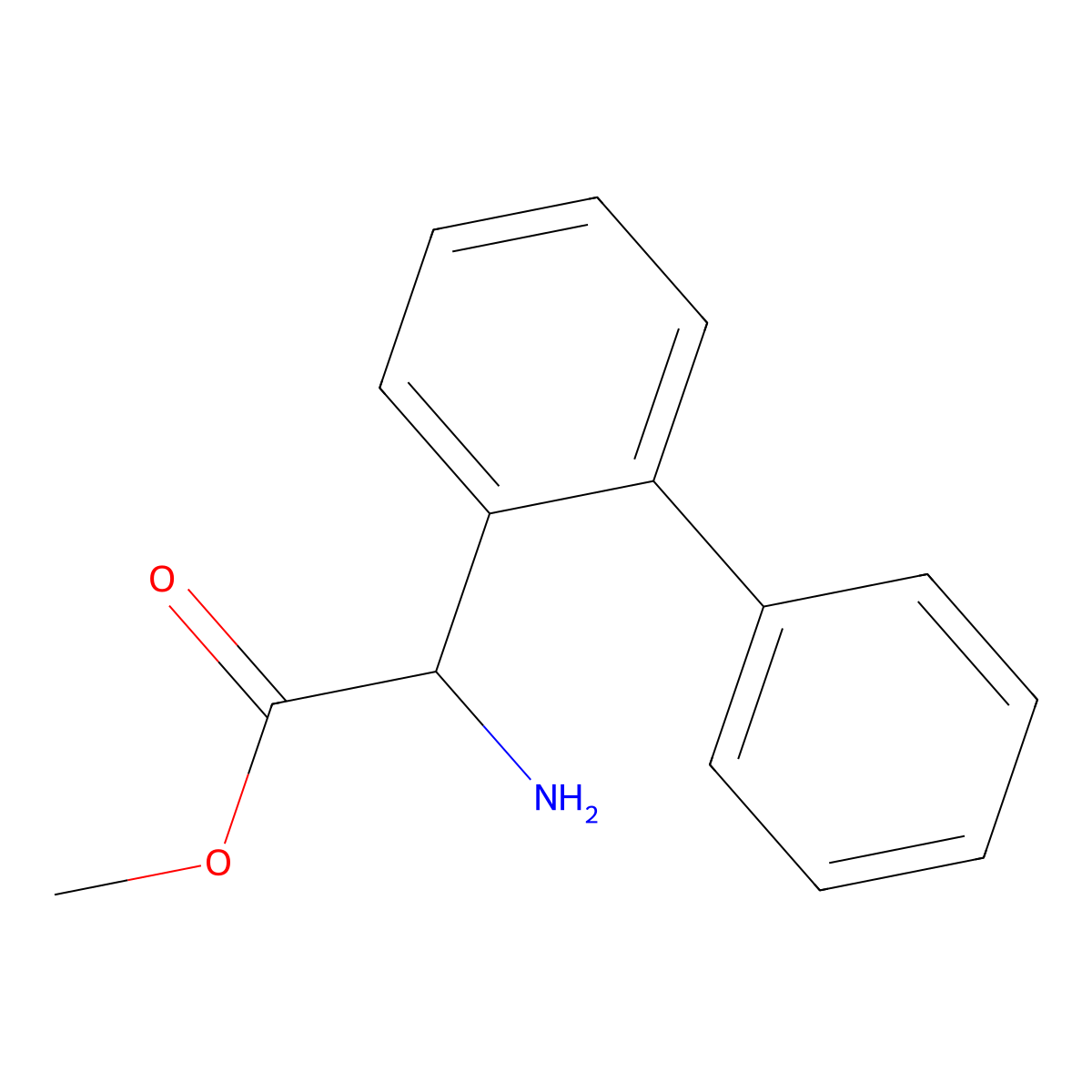 Methyl 2-amino-2-(2-phenylphenyl)acetate molecular structure, CAS 2112267-32-8
