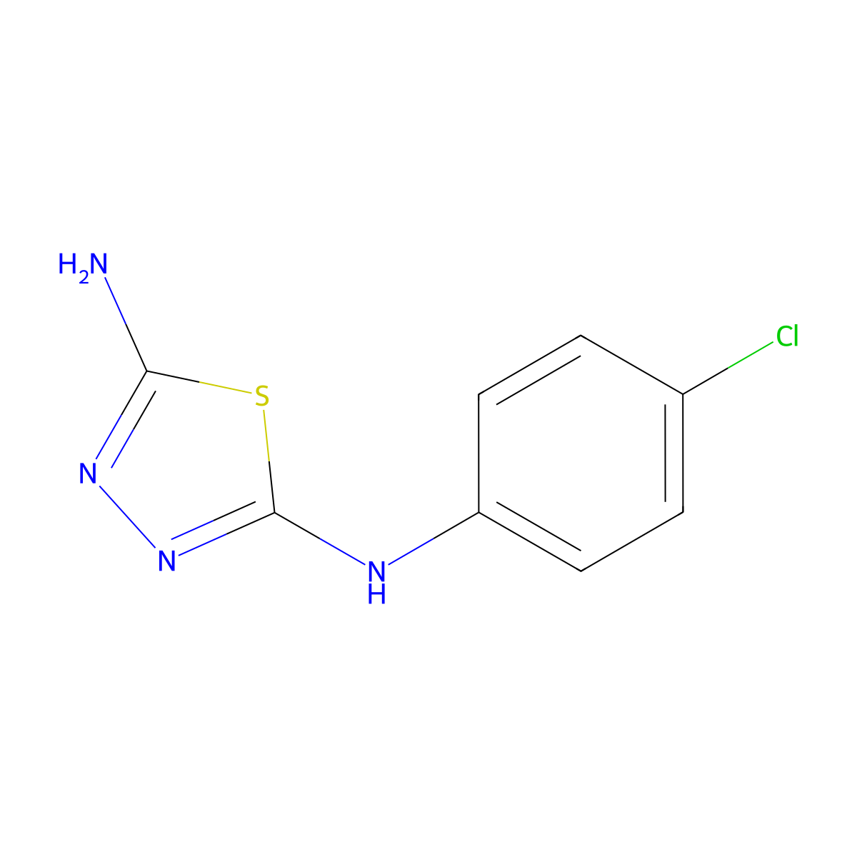 N2-(4-Chlorophenyl)-1,3,4-thiadiazole-2,5-diamine molecular structure, CAS 21123-47-7