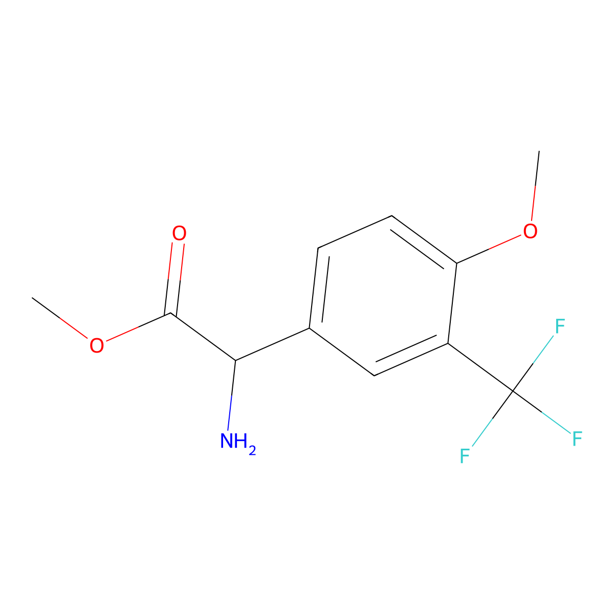 Methyl 2-amino-2-[4-methoxy-3-(trifluoromethyl)phenyl]acetate molecular structure, CAS 2112304-59-1