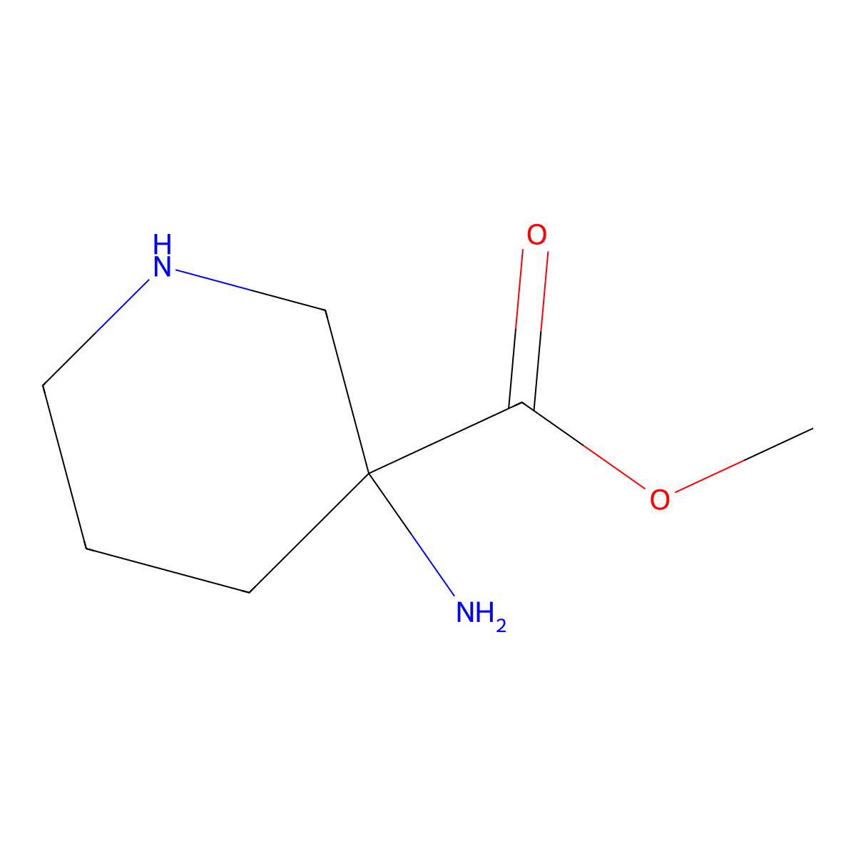 Methyl 3-aminopiperidine-3-carboxylate molecular structure, CAS 2112332-35-9
