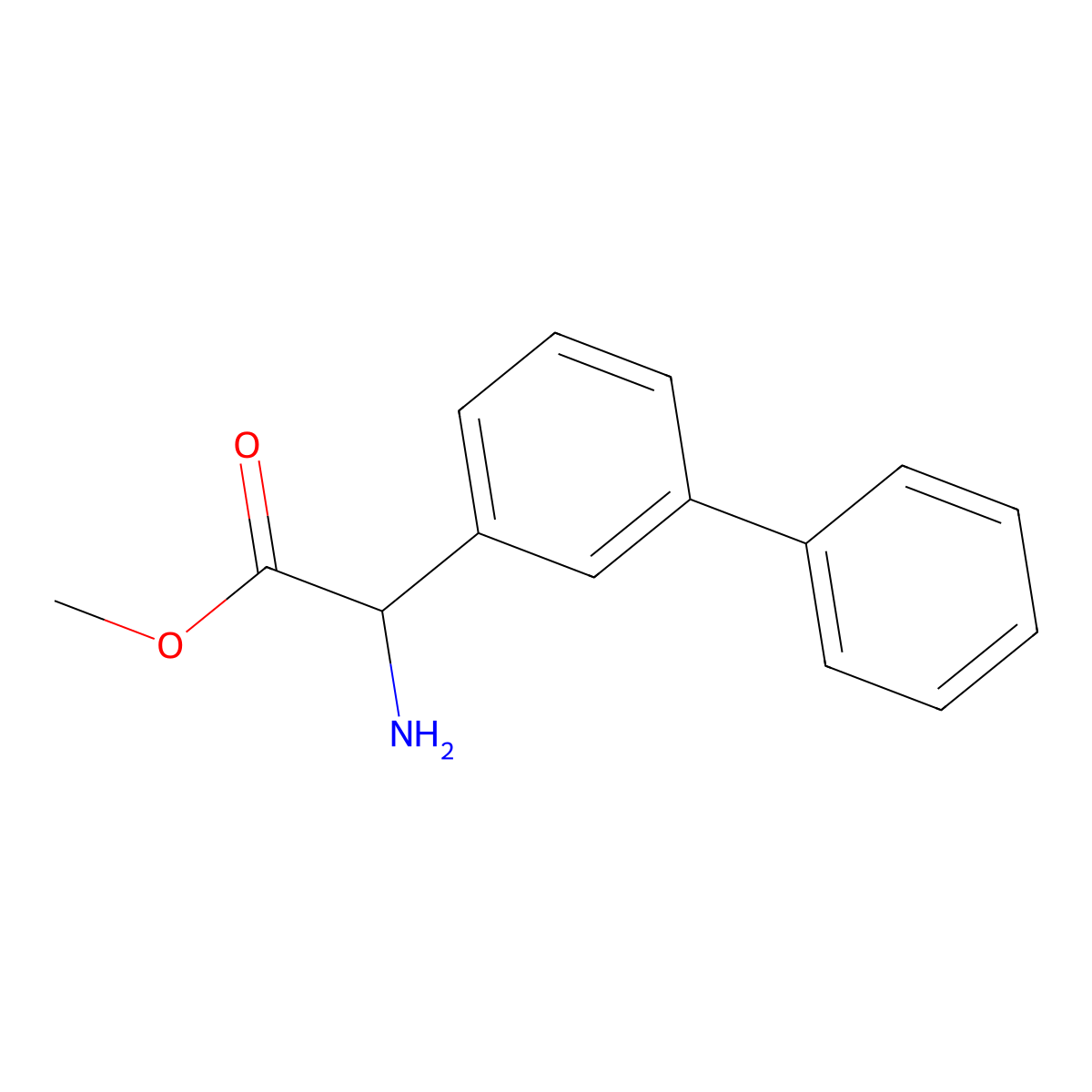 Methyl 2-amino-2-(3-phenylphenyl)acetate molecular structure, CAS 2112348-09-9