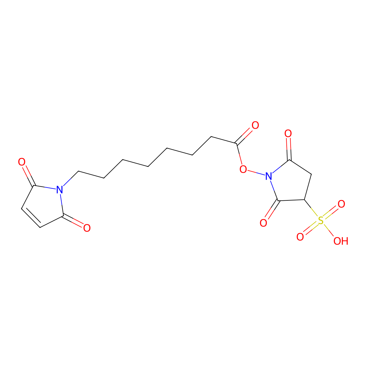 1-[8-(2,5-dioxopyrrol-1-yl)octanoyloxy]-2,5-dioxo-pyrrolidine-3-sulfonic Acid molecular structure, CAS 211236-35-0