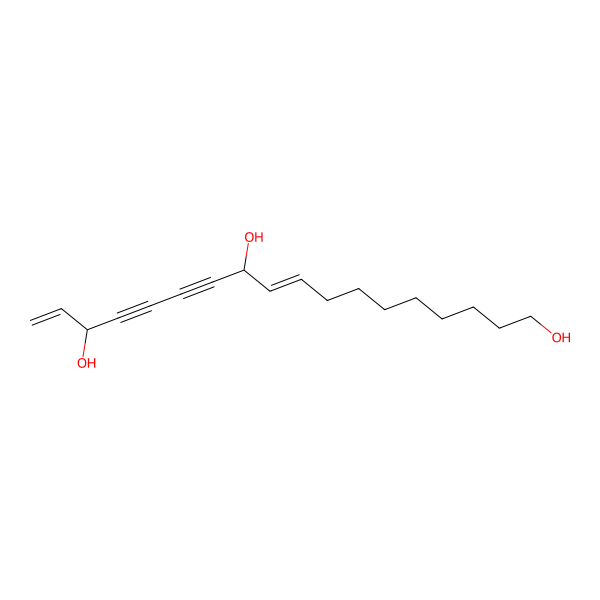 Octadeca-9,17-diene-12,14-diyne-1,11,16-triol molecular structure, CAS 211238-60-7